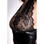 Комплект Glossy Gigi из материала Wetlook, черный, L